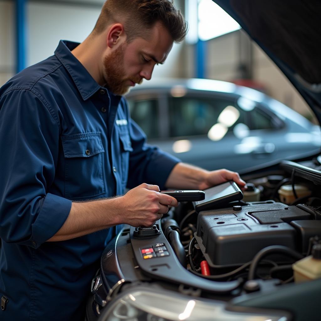 Diagnosegerät in der Autowerkstatt