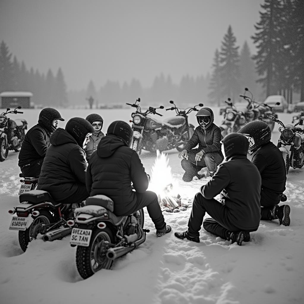 Winterliche Szene beim Elefantentreffen 1977