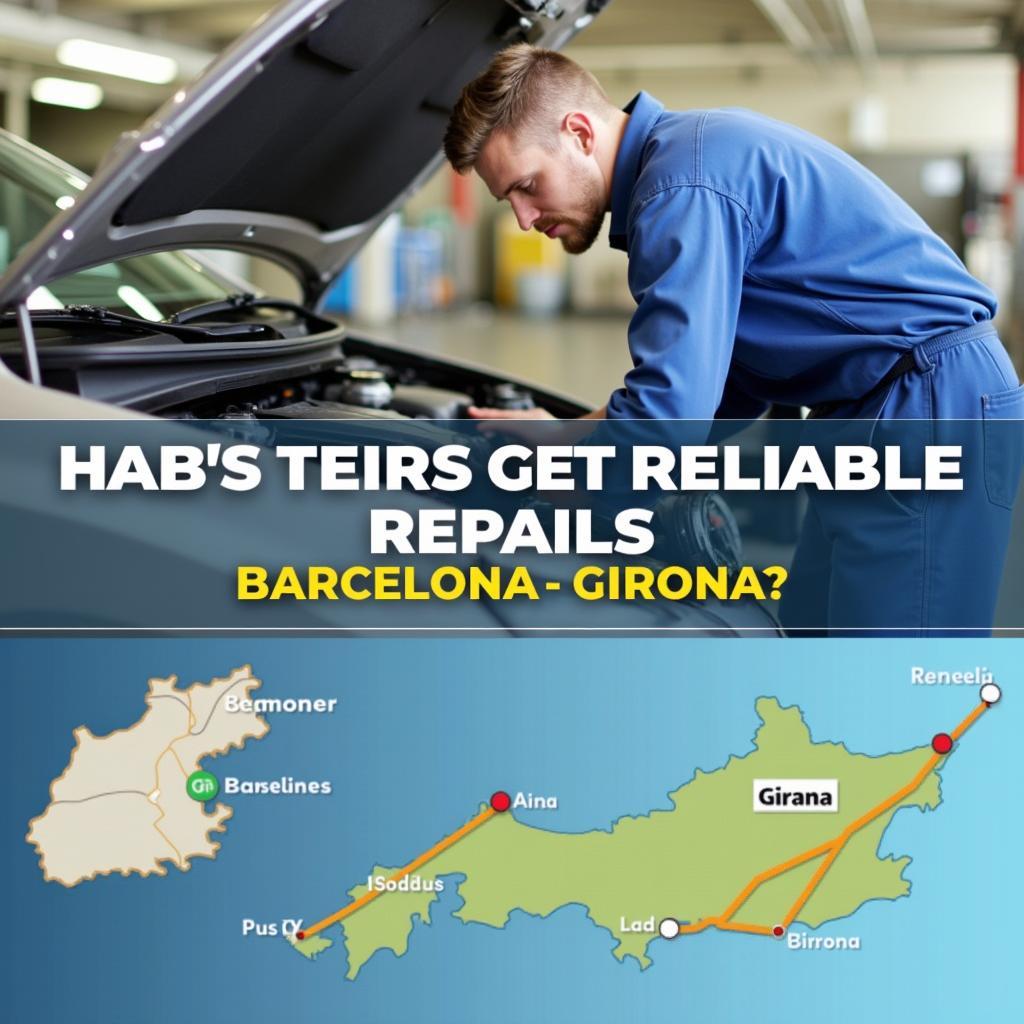 Autoreparatur-Service für die Strecke Barcelona Girona