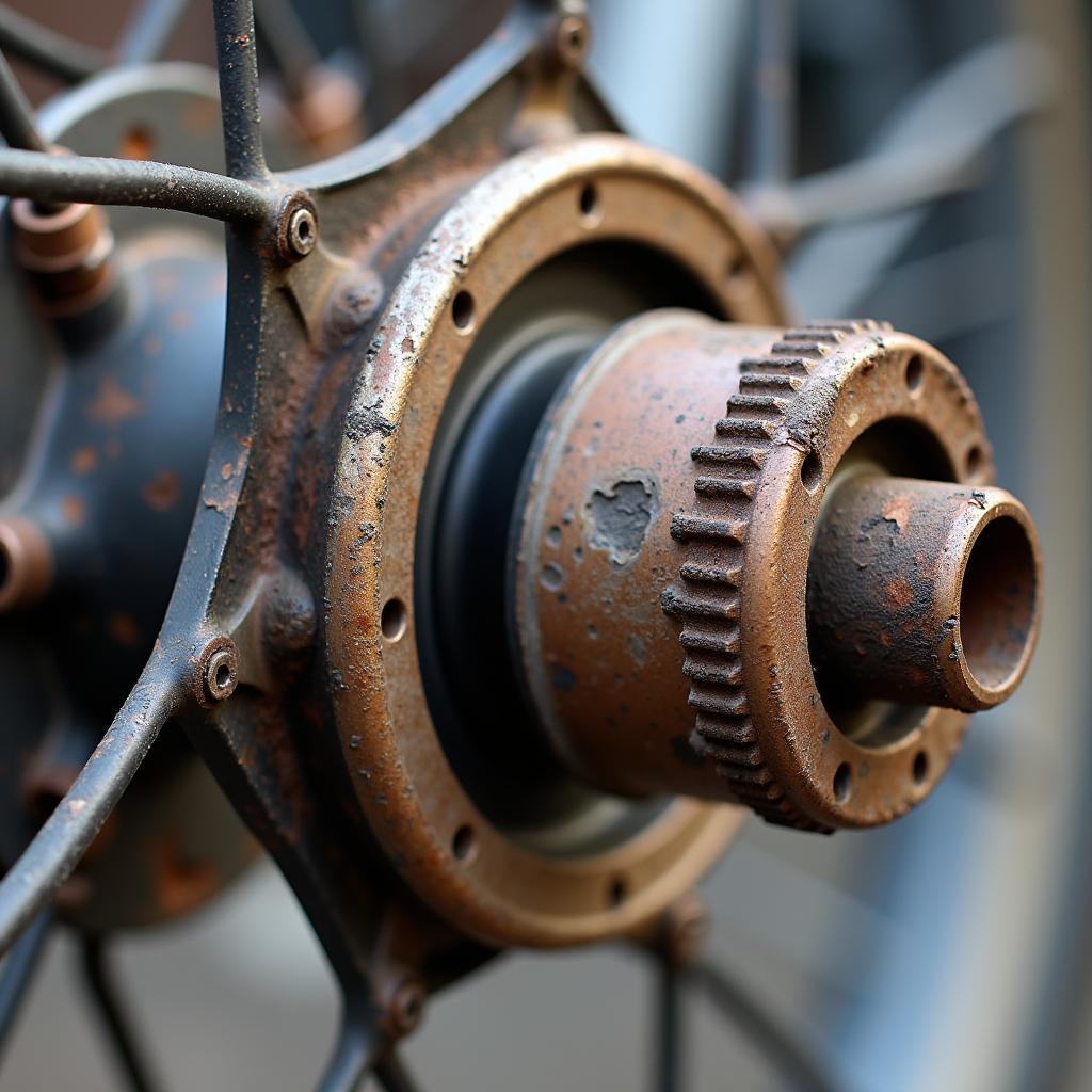 Fahrradnabe mit Lagerschäden