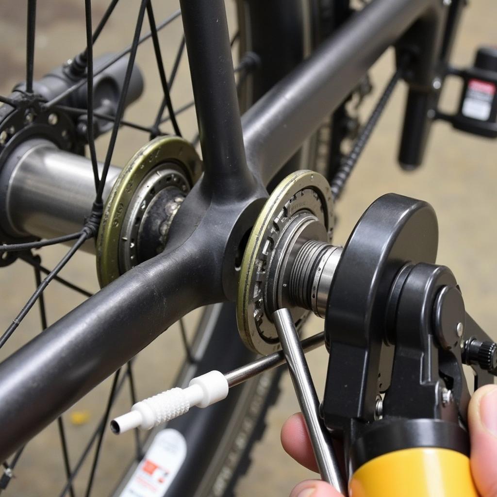 Reparatur eines Fahrradlagers