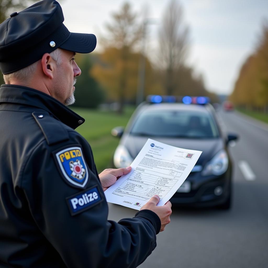 Polizei Kontrolle Fahrzeugpapiere