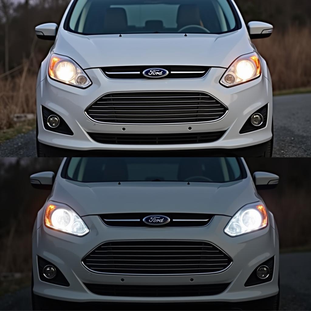 Ford C-Max mit nachgerüsteten LED-Scheinwerfern