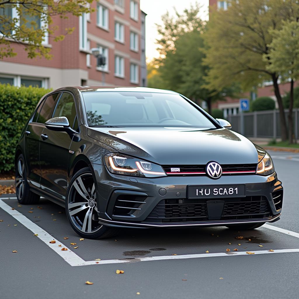 Golf 7 Abmessungen im Vergleich zu einem Parkplatz