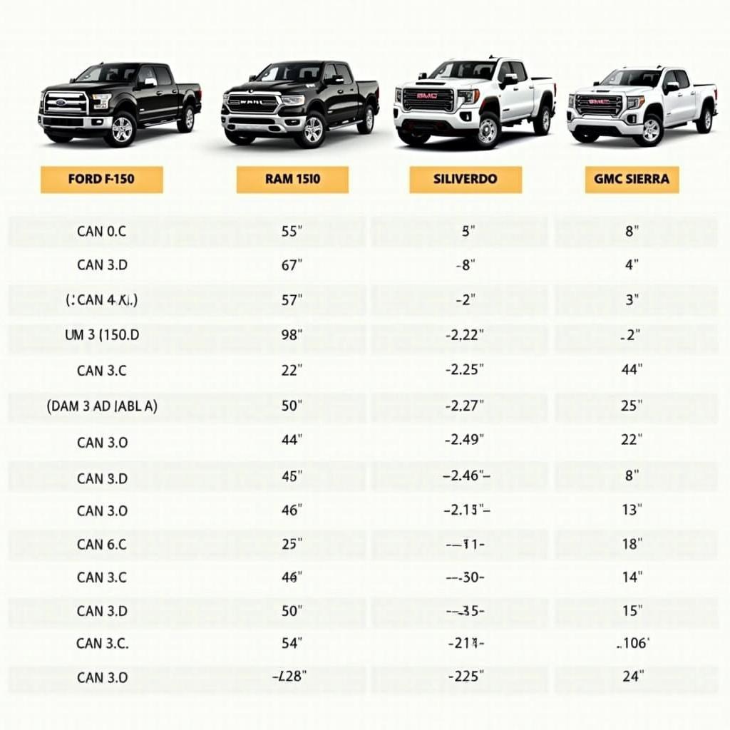 Größenvergleich beliebter Pickup-Modelle