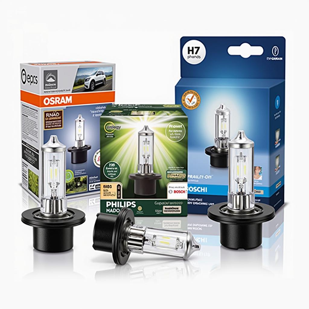 Verschiedene H7-Lampen von Osram, Philips und Bosch