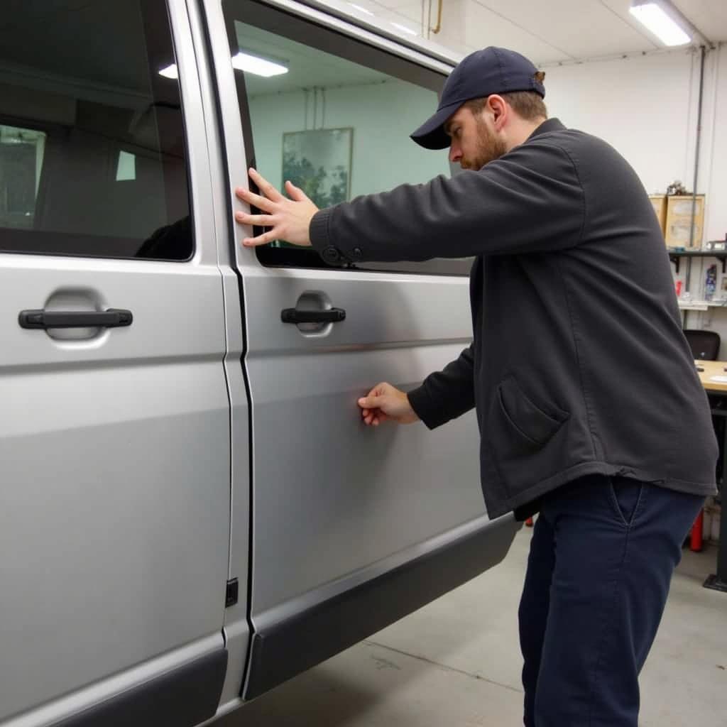 Reparatur einer VW T5 Heckklappe