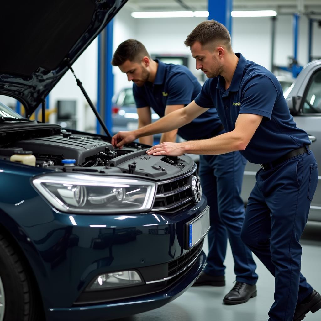 Auto in der Werkstatt zur Inspektion