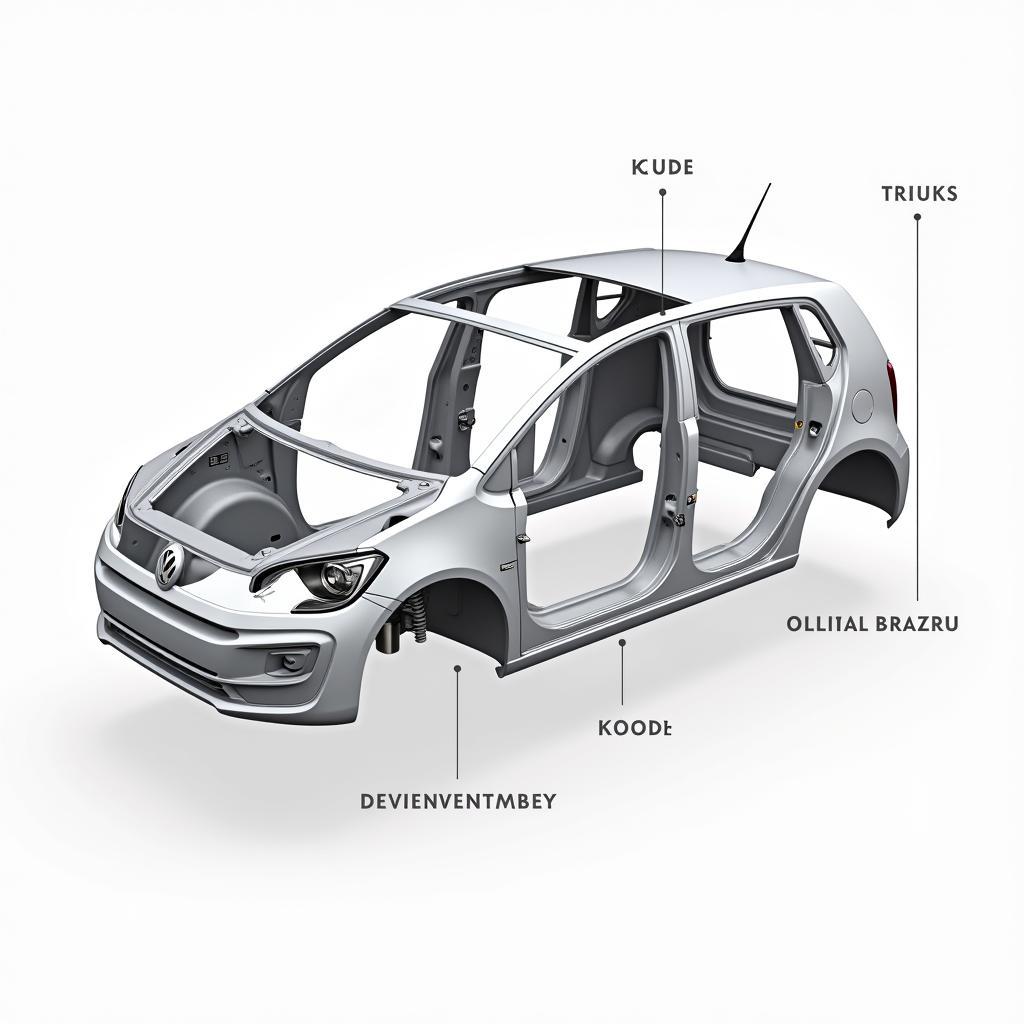 Übersicht der Karosserieteile eines Autos