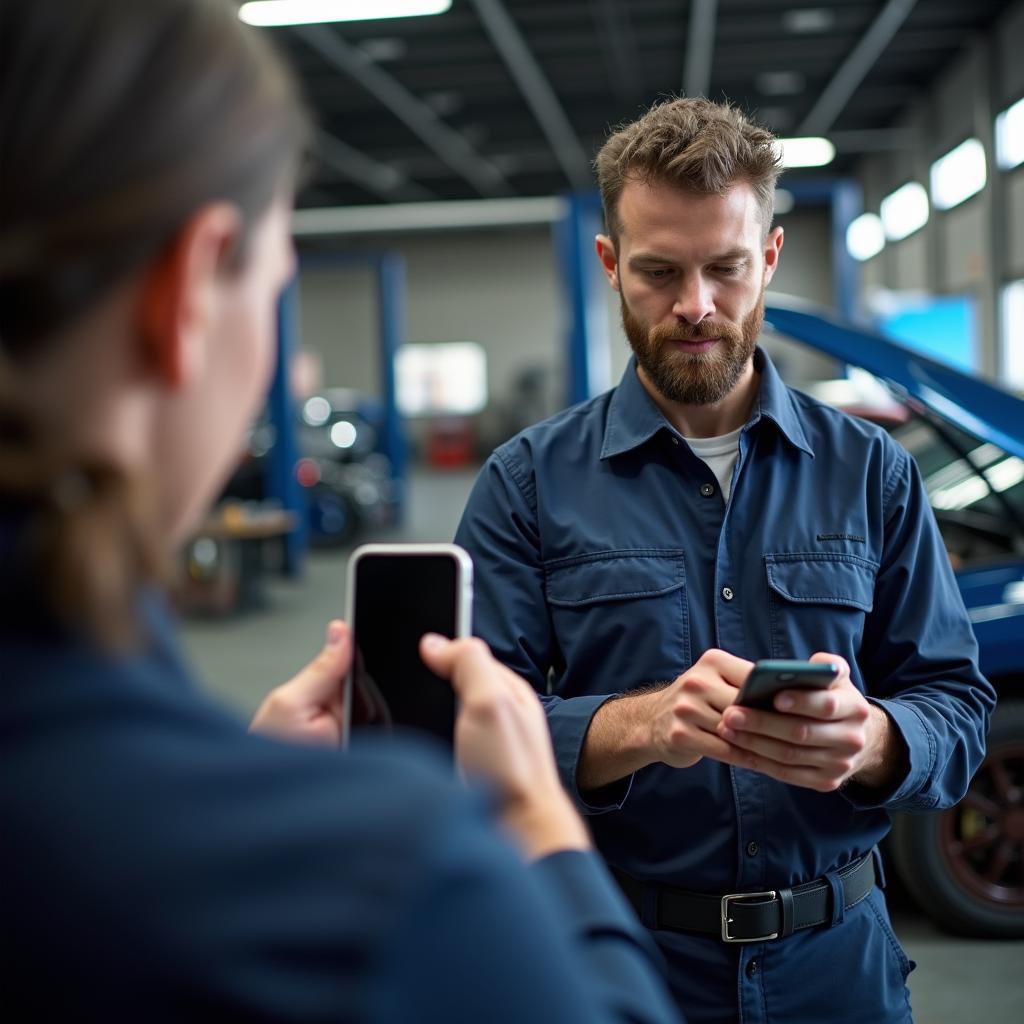 Kontakte verwalten auf dem iPhone in der Autowerkstatt