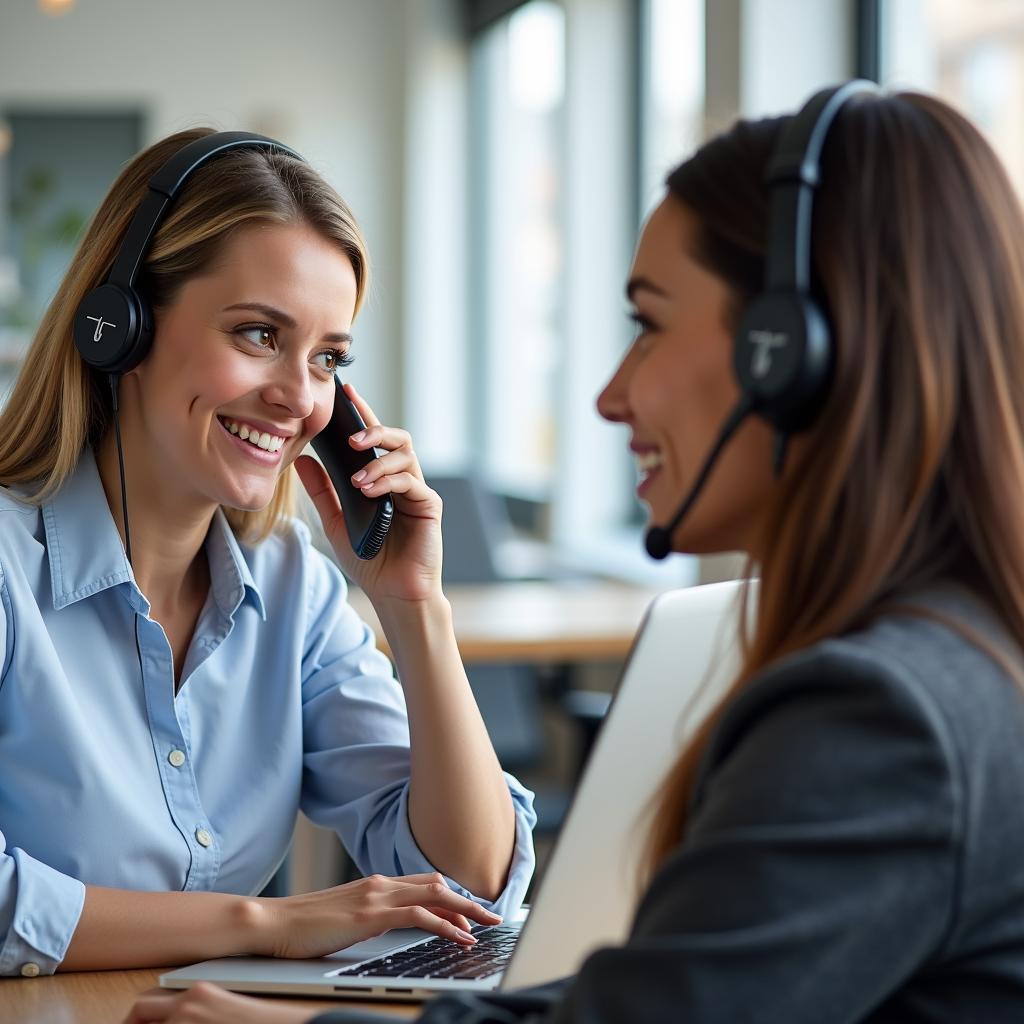 Kontaktieren Sie autorepairaid.com für eine kostenlose Beratung: Ein freundlicher Kundendienstmitarbeiter spricht am Telefon mit einem Kunden.