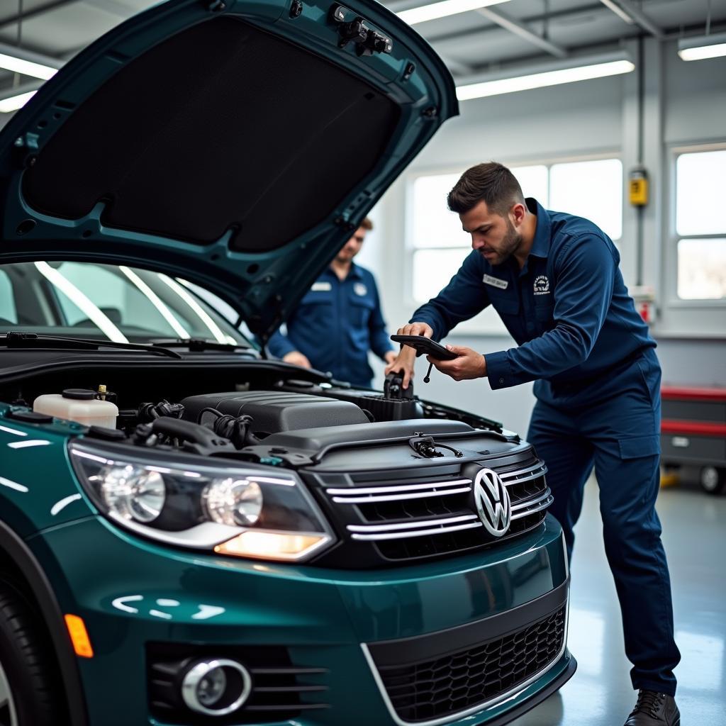 Kosten für die Inspektion eines VW Tiguan in einer Werkstatt