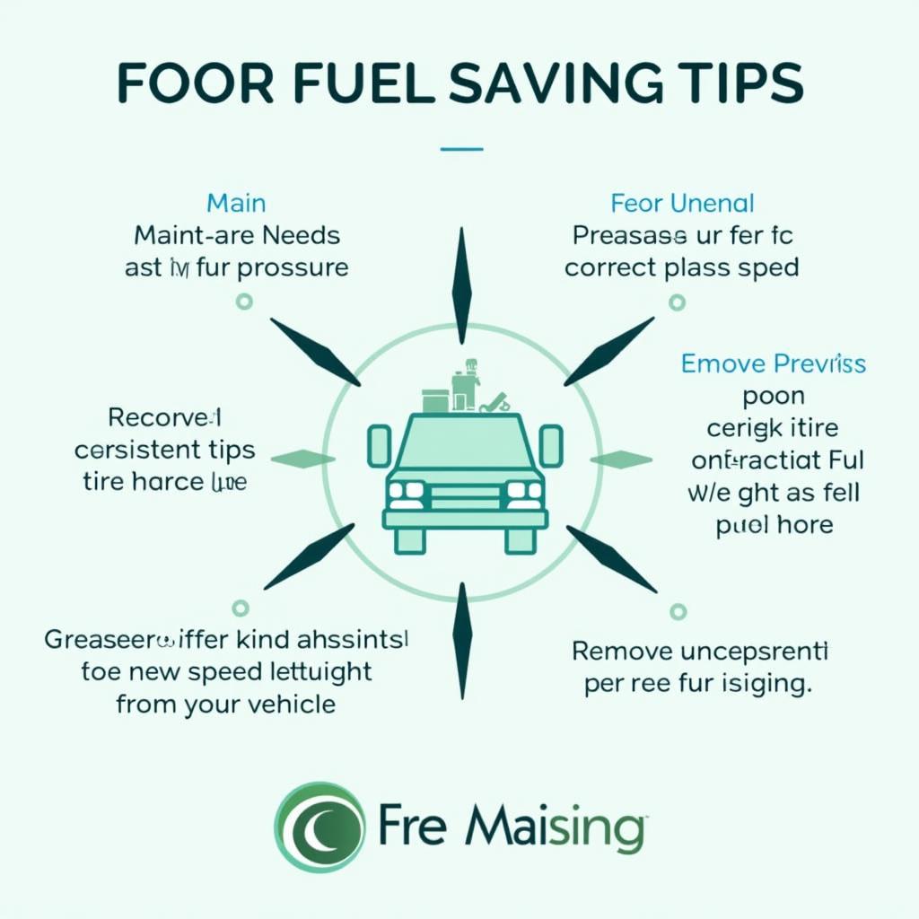 Kraftstoffverbrauch Reduzieren Tipps: Ein Diagramm zeigt Tipps zur Kraftstoffeinsparung.