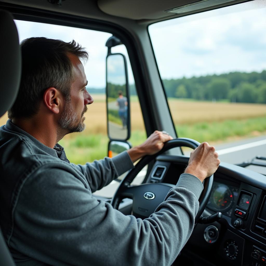 Lkw Fahrer in Niedersachsen auf der Autobahn