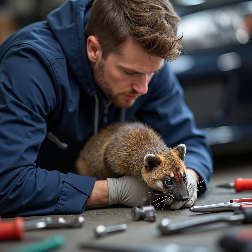 Marder am Auto und Kabelschaden Reparatur