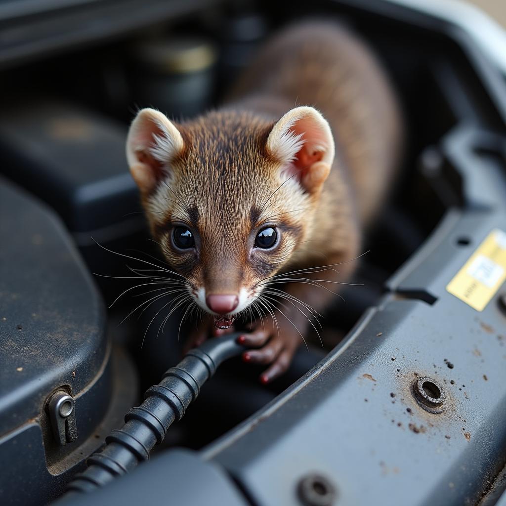 Marder im Motorraum beschädigt Kabel