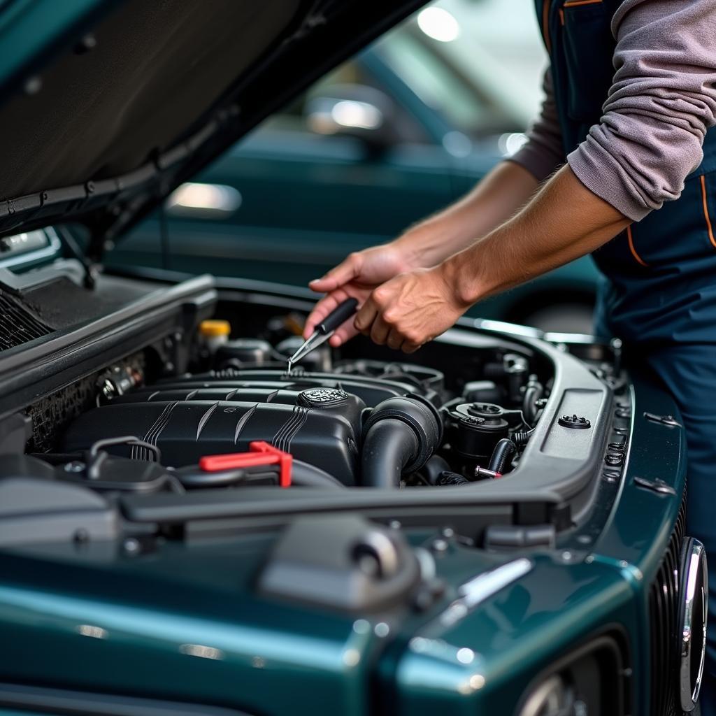 Motorcheck beim gebrauchten Mercedes G