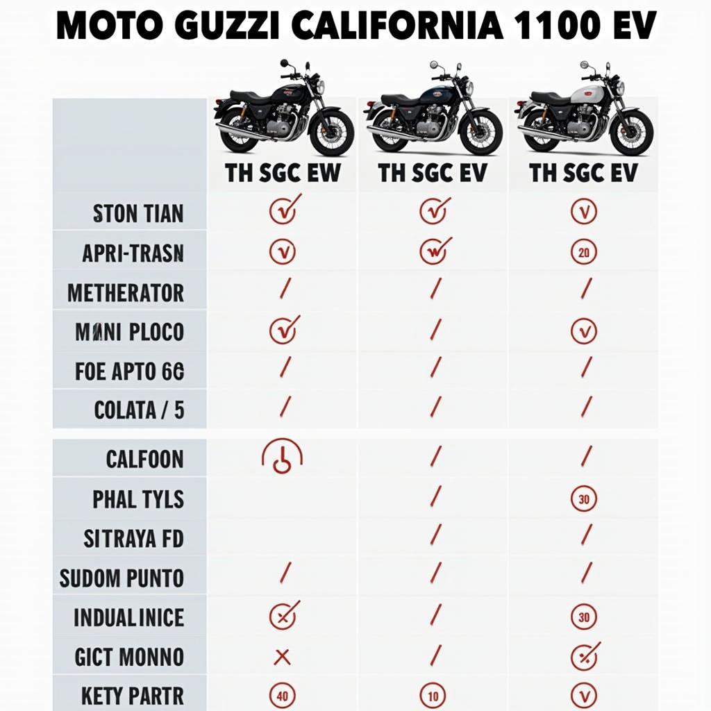 Die Moto Guzzi California 1100 EV im Vergleich zu anderen Cruiser-Modellen.