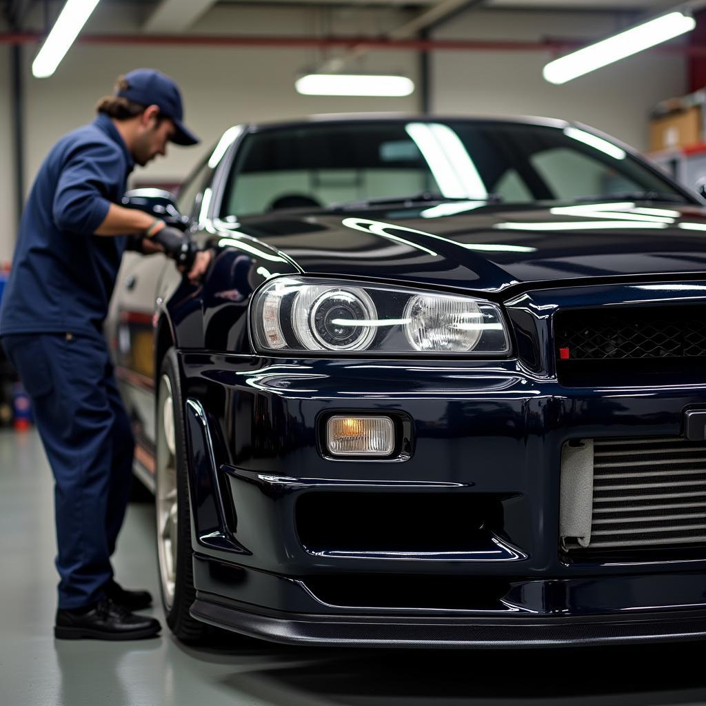 Technische Anpassungen am Nissan Skyline GTR R34 für die deutsche Zulassung