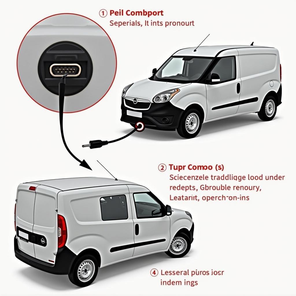 Anschluss eines Diagnosegeräts an einen Opel Combo