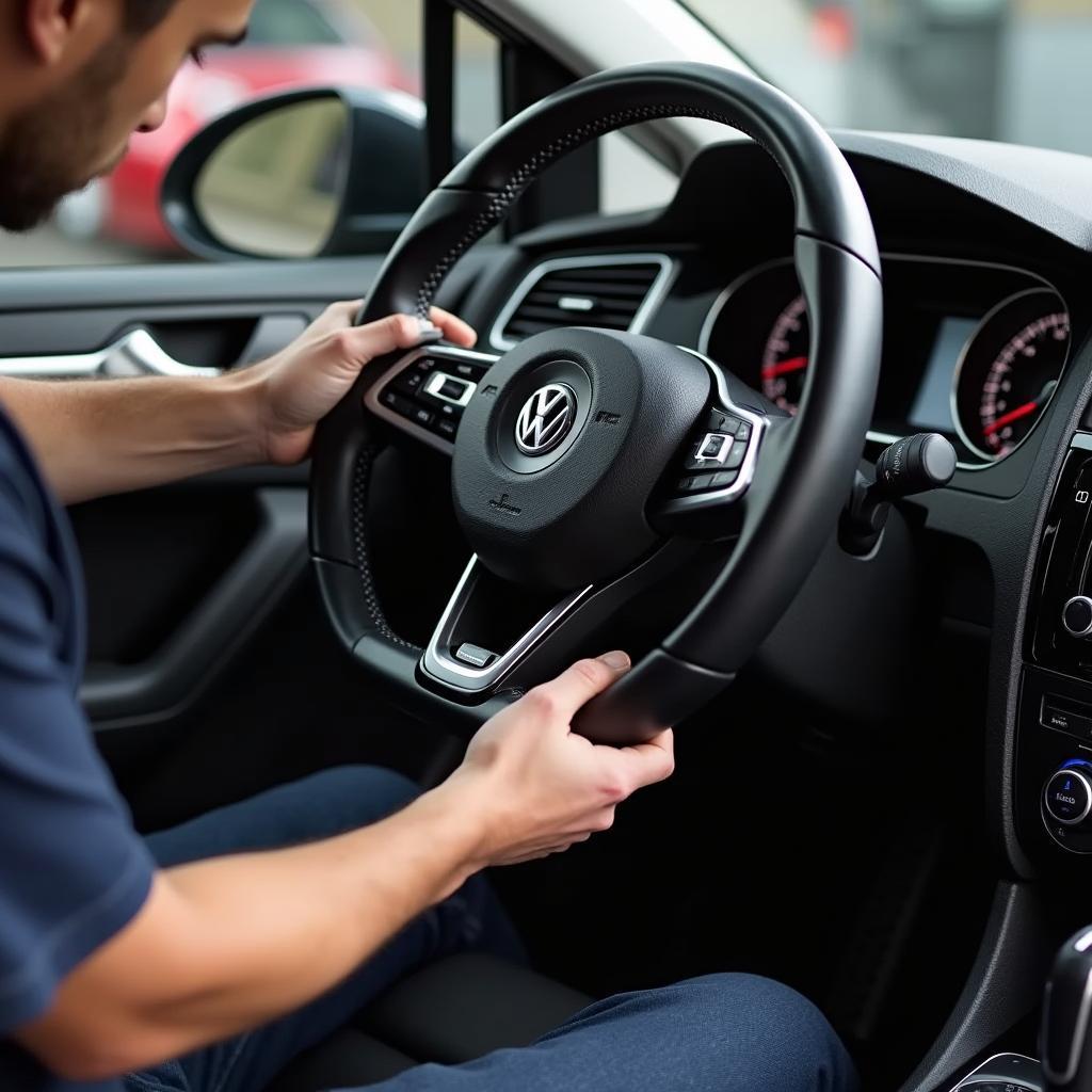 Einbau des R-Line Lenkrads im Golf 7 durch eine Fachwerkstatt