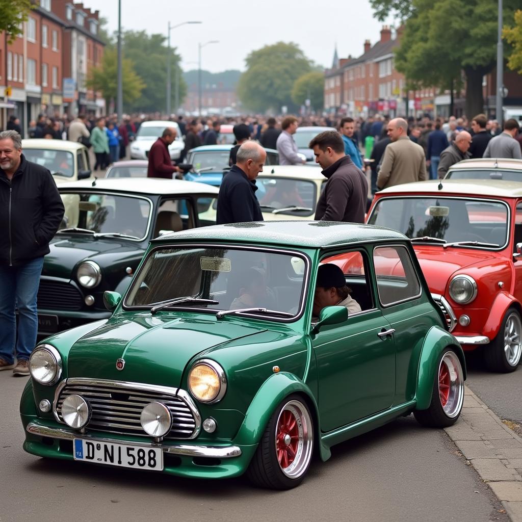 Rover Mini Treffen: Enthusiasten präsentieren ihre Fahrzeuge.