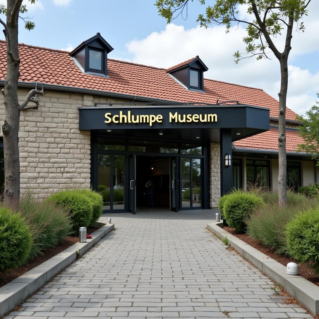 Eingang zum Schlumpf Museum in Mulhouse