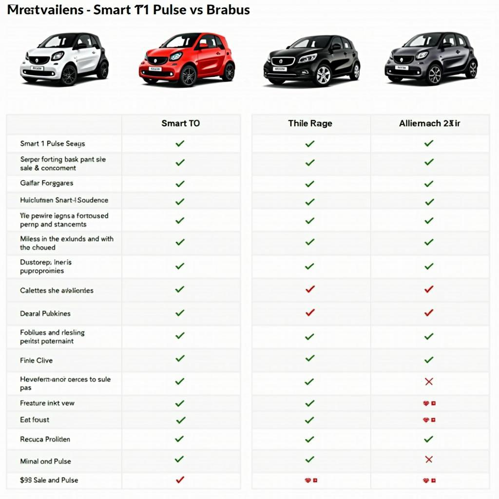 Smart #1 Pulse vs. Brabus Vergleichstabelle