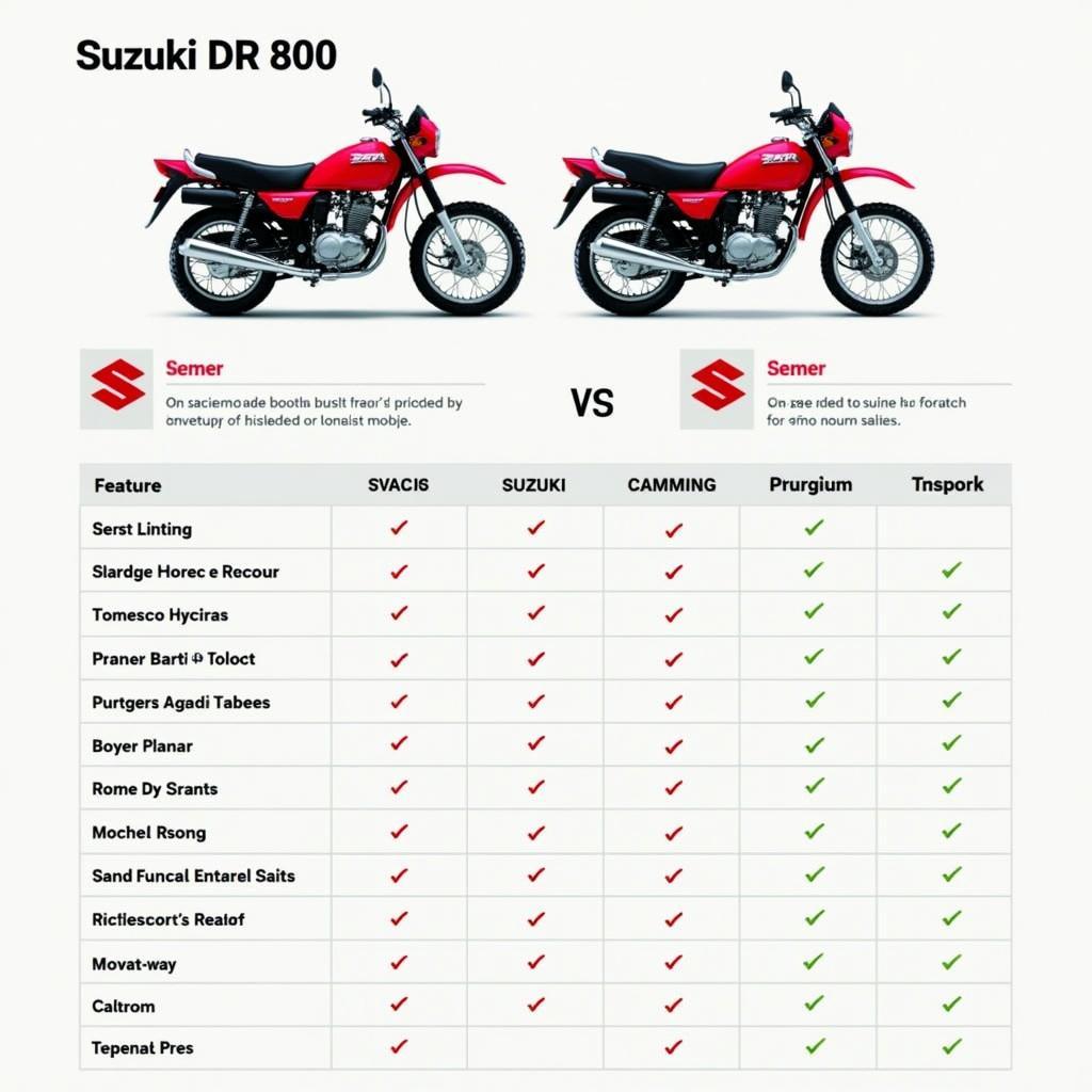 Vergleich der Suzuki DR 800 mit anderen Modellen