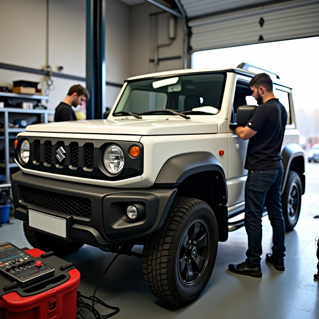 Suzuki Jimny 5-Türer in der Werkstatt