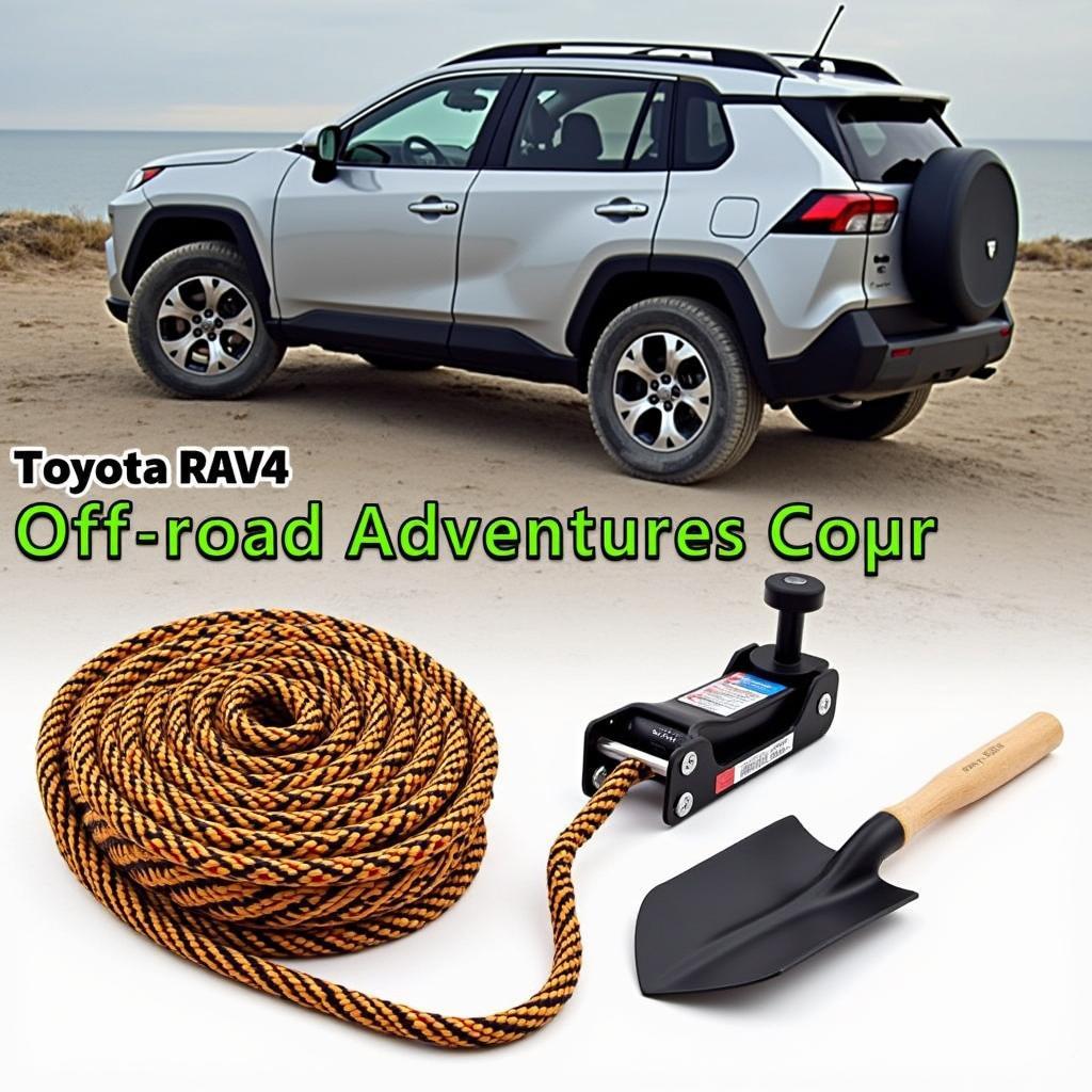 Notwendiges Bergungsequipment für Offroad-Fahrten mit dem Toyota RAV4.