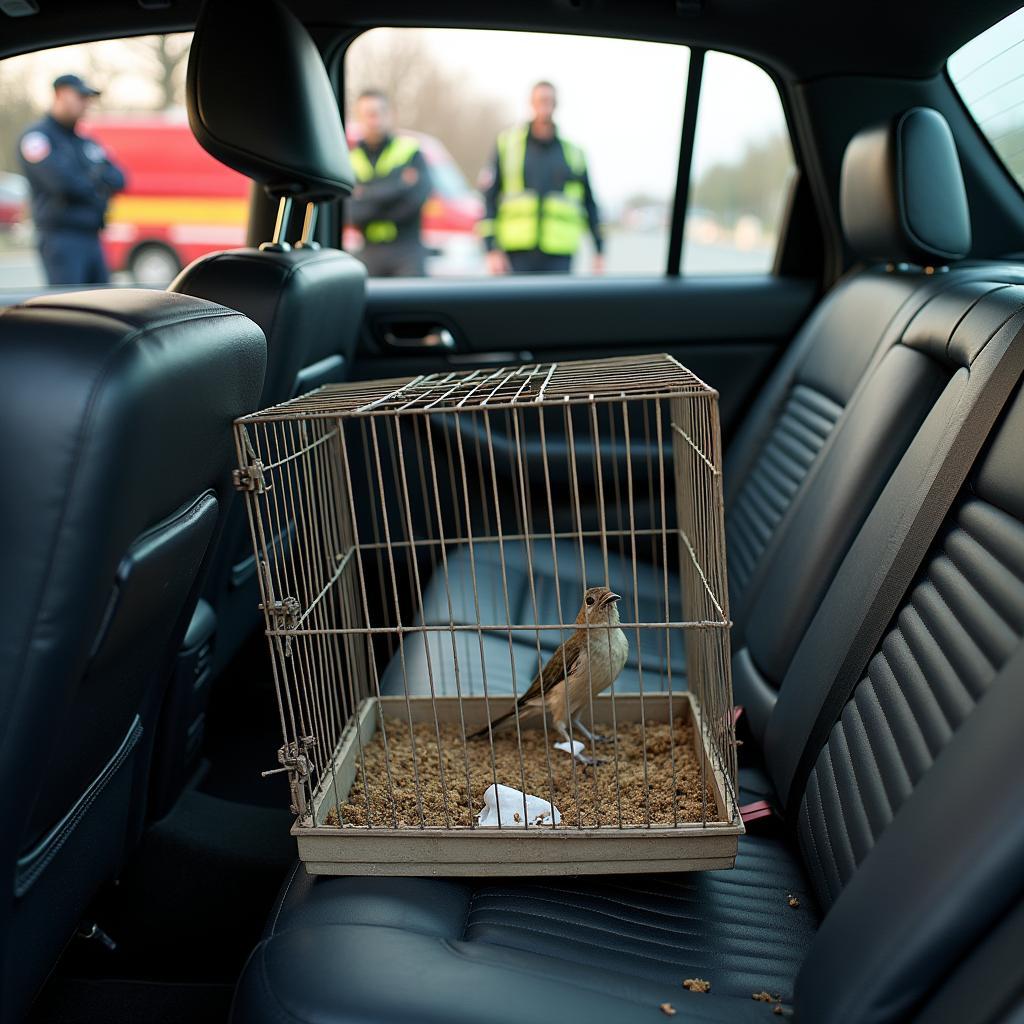 Vogeltransport nach Unfall