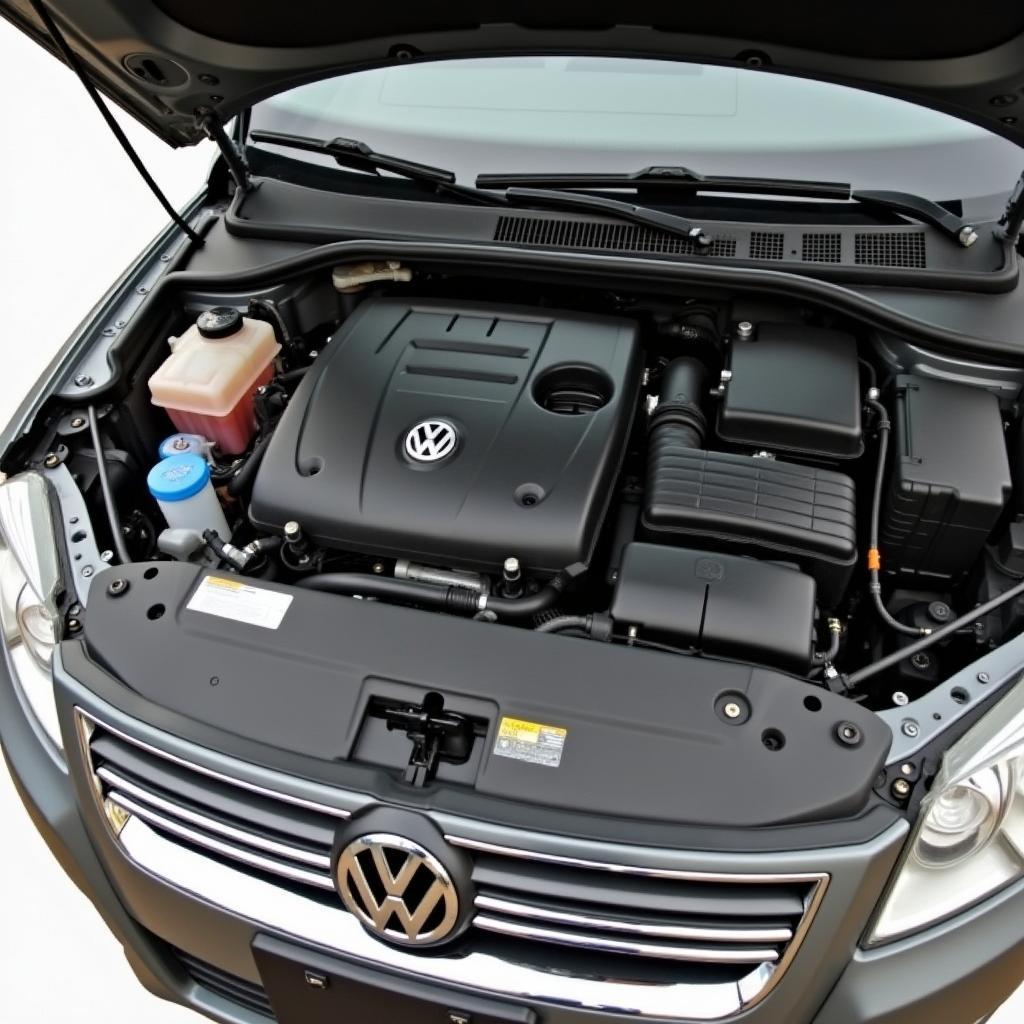 VW Tiguan 2007 Motorraum Ansicht