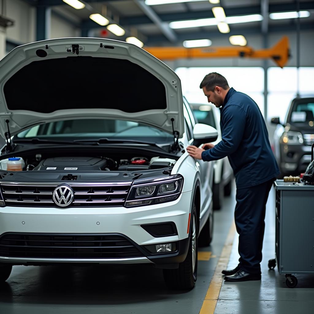 VW Tiguan Benziner Wartung in der Werkstatt