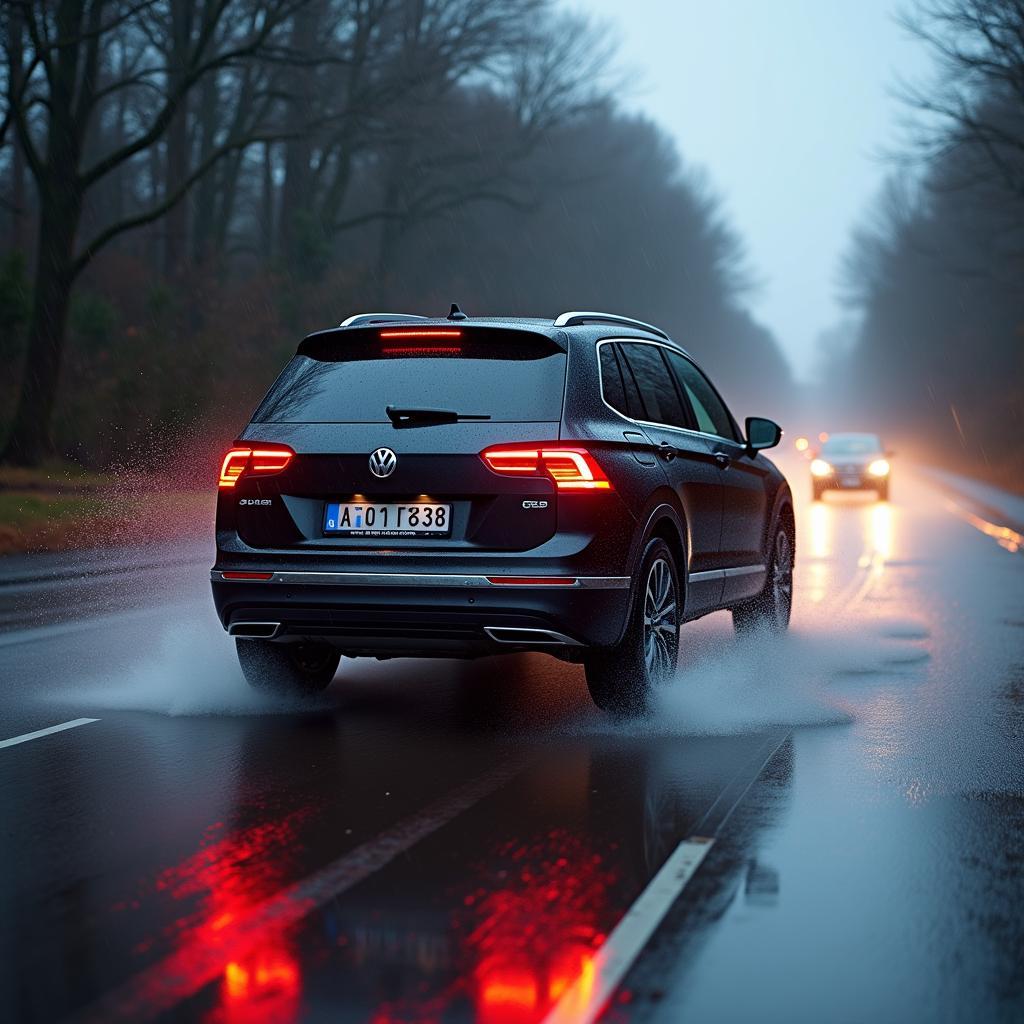 VW Tiguan Sommerreifen Bremsleistung auf nasser Fahrbahn