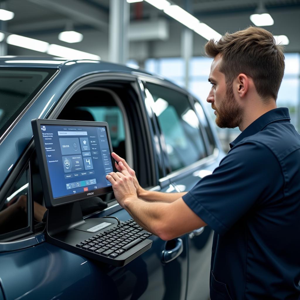 Moderne Diagnosegeräte in einer VW Werkstatt Regensburg