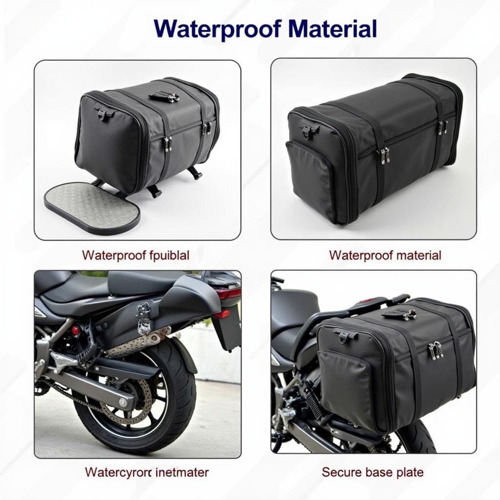 Wasserdicht Motorrad Hecktasche mit Grundplatte