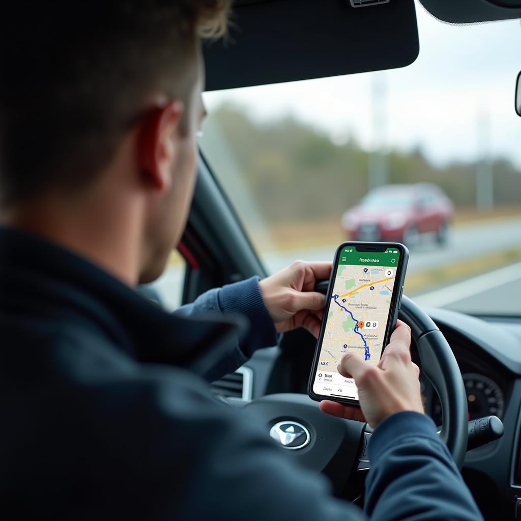 Navigation zur Werkstatt mit Maps.de auf dem Smartphone