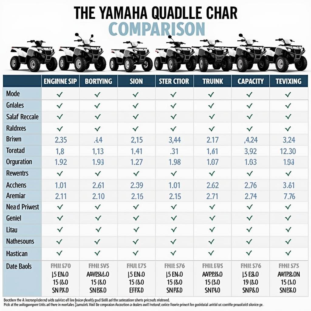 Vergleich verschiedener Yamaha Quad Modelle